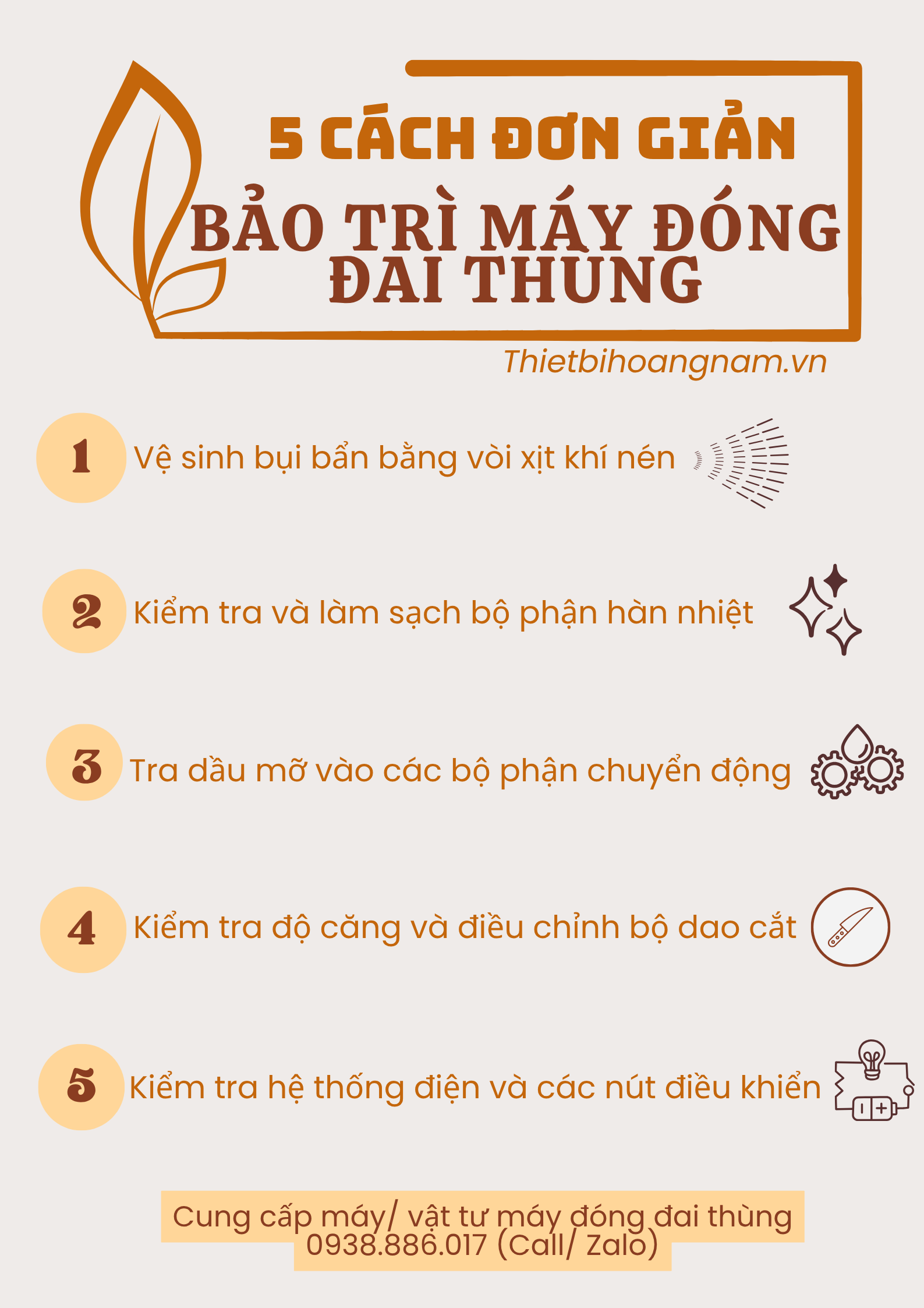 Hướng Dẫn 5 Bước Tự Bảo Trì Máy Đóng Đai Thùng Tại Xưởng Giúp Tăng Tuổi Thọ Gấp Đôi 1 05 cách bảo trì máy đóng đai thùng